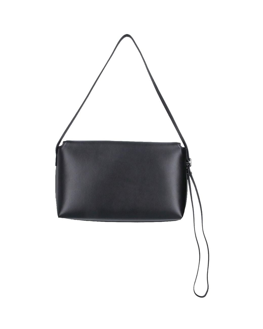Courreges Black Flap Shoulder Bag With Logo Clasp