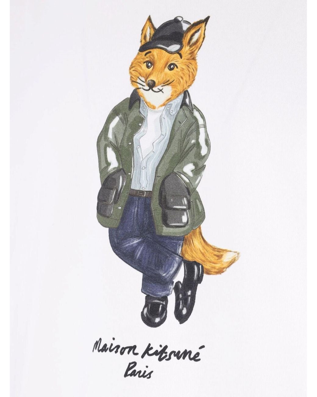 Maison Kitsuné White T-Shirt "Weekend Fox" for men