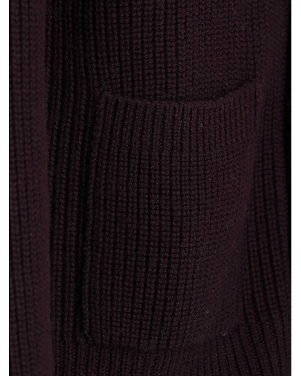 Drumohr Purple Merino Wool Cardigan for men