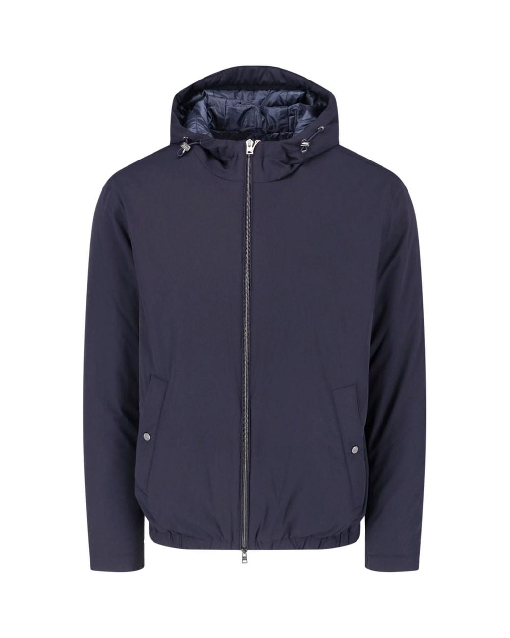 Herno Blue Hooded Zip-Up Jacket for men
