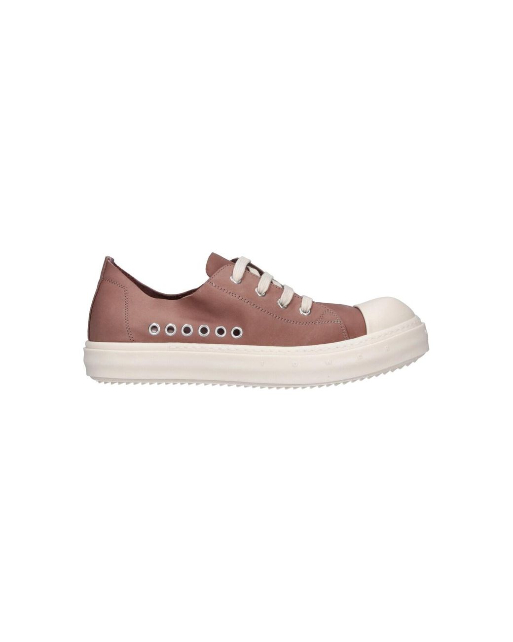 Rick Owens Pink Eyelet-Detail Leather Sneakers for men