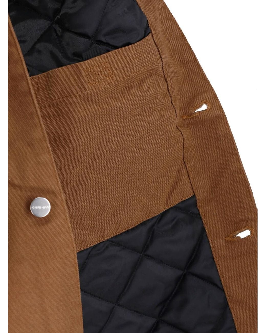 Carhartt Brown Canvas Chore Jacket With Corduroy Collar