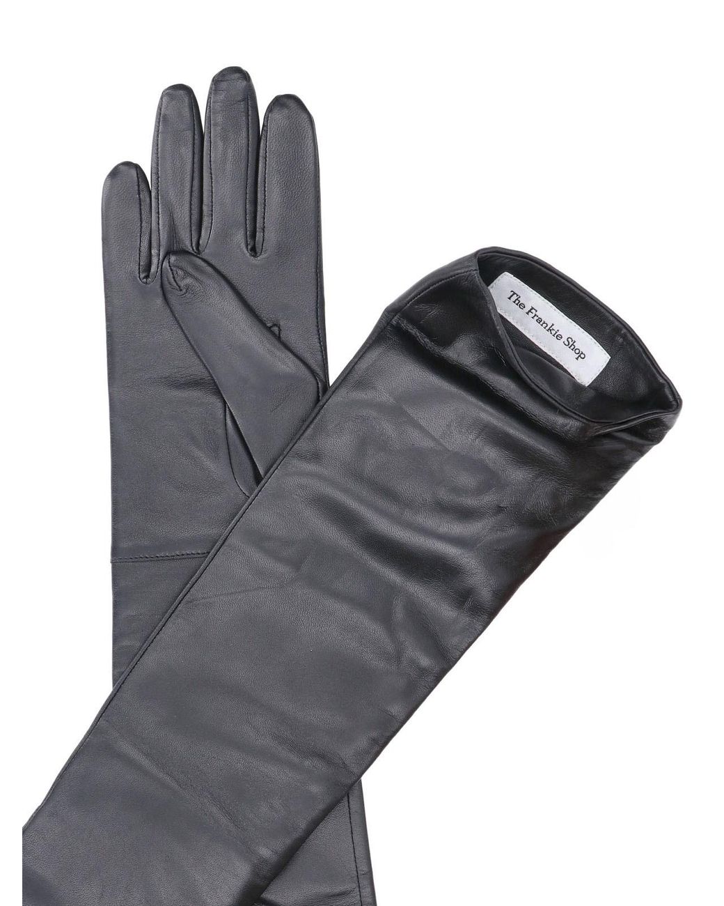Frankie Shop Gray Leather Gloves "Veneto"