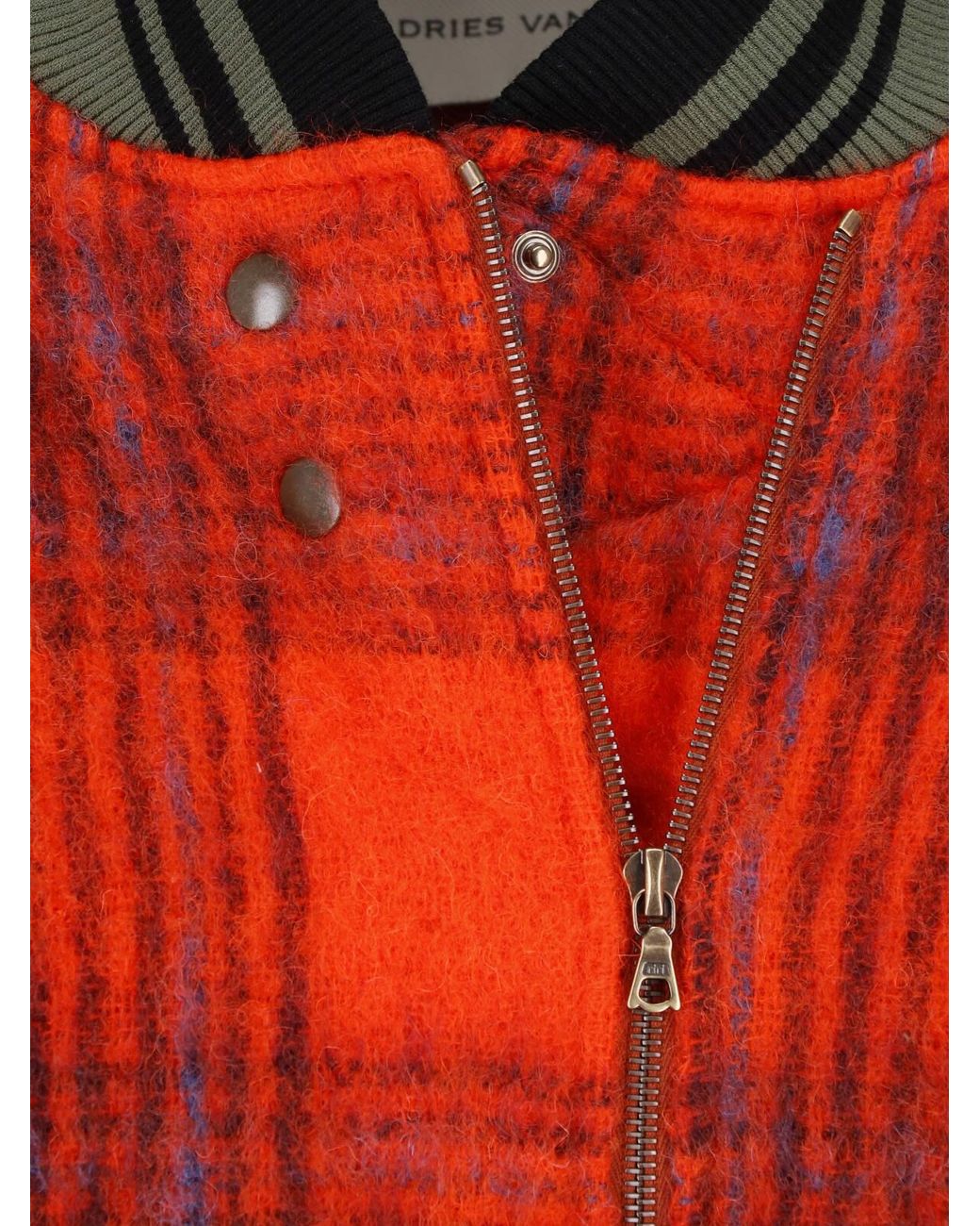 Dries Van Noten Red Mohair Bomber Jacket