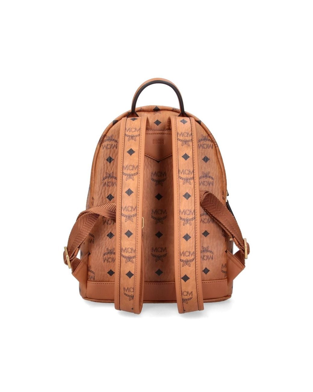 MCM Orange Monogram Studded Backpack for men