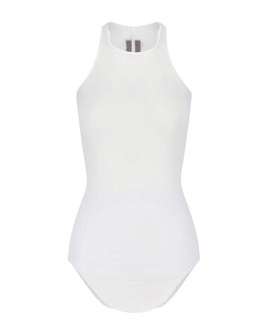 Rick Owens White Ribbed Tank Top