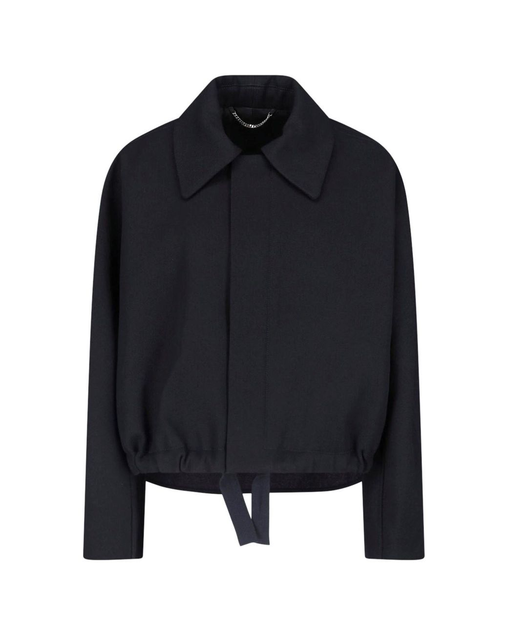 Victoria Beckham Black Cropped Jacket With Wide Collar
