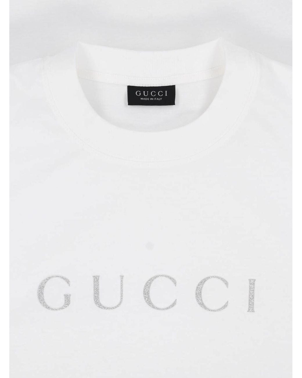 Gucci White Cotton Jersey T-Shirt With Print