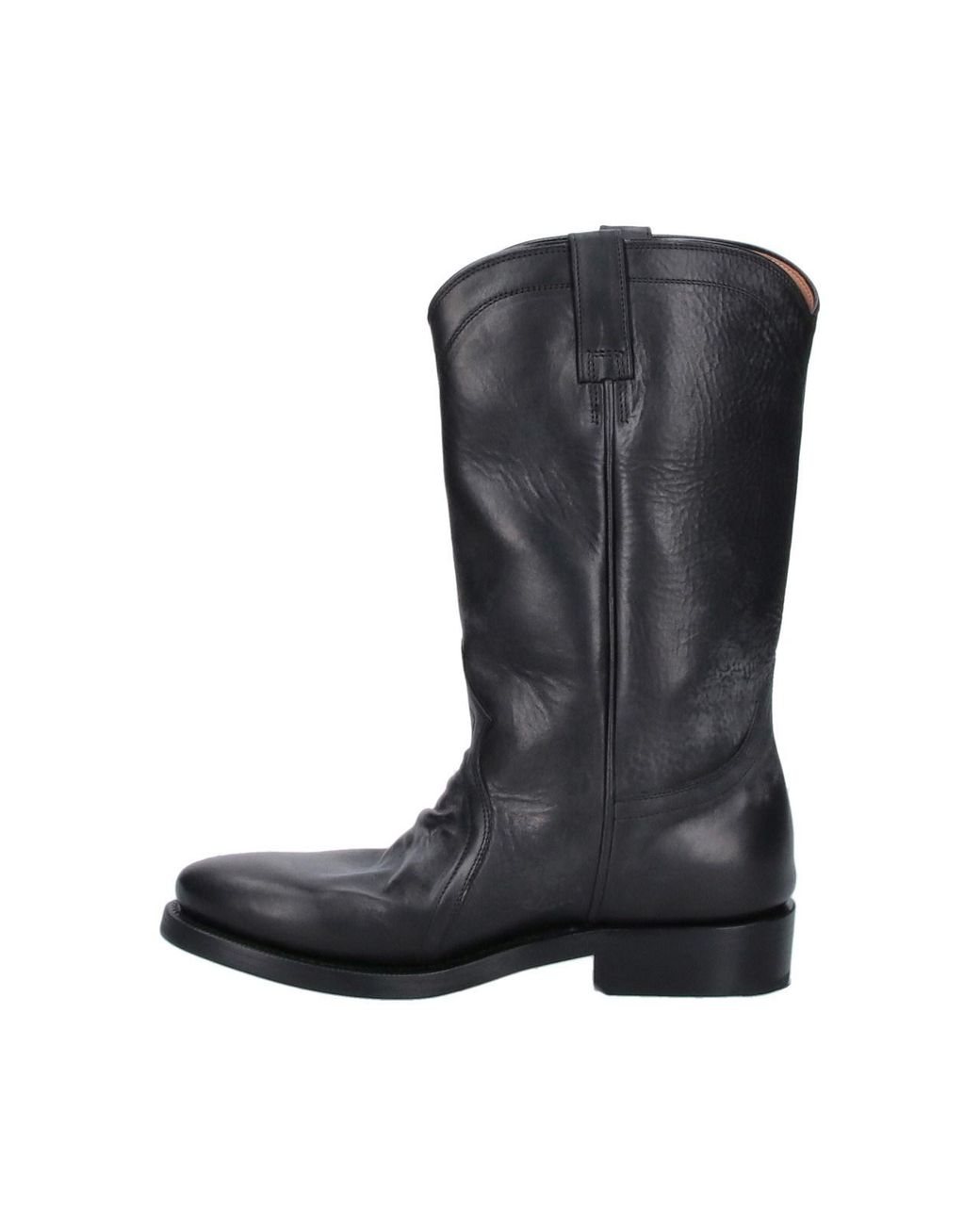 Jil Sander Black Leather Pull-On Boots