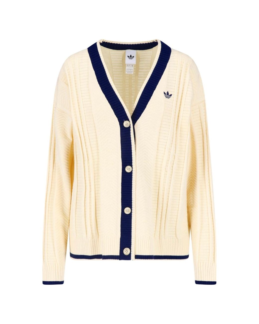 Adidas White Knit Button Front Cardigan