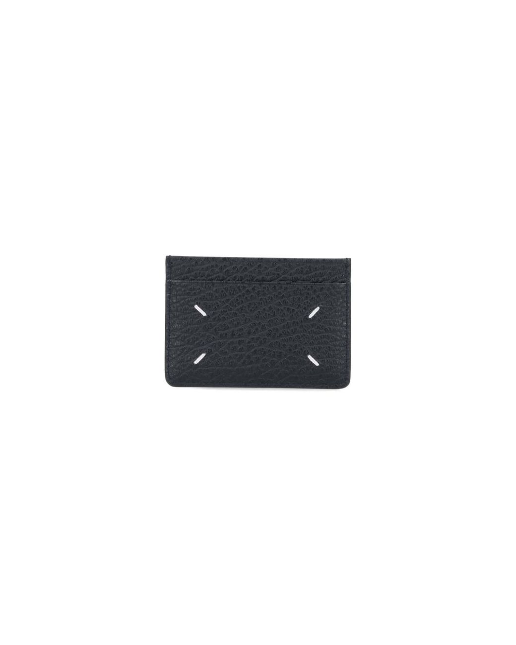 Maison Margiela Black Italian Leather Wallet With Viscose Lining