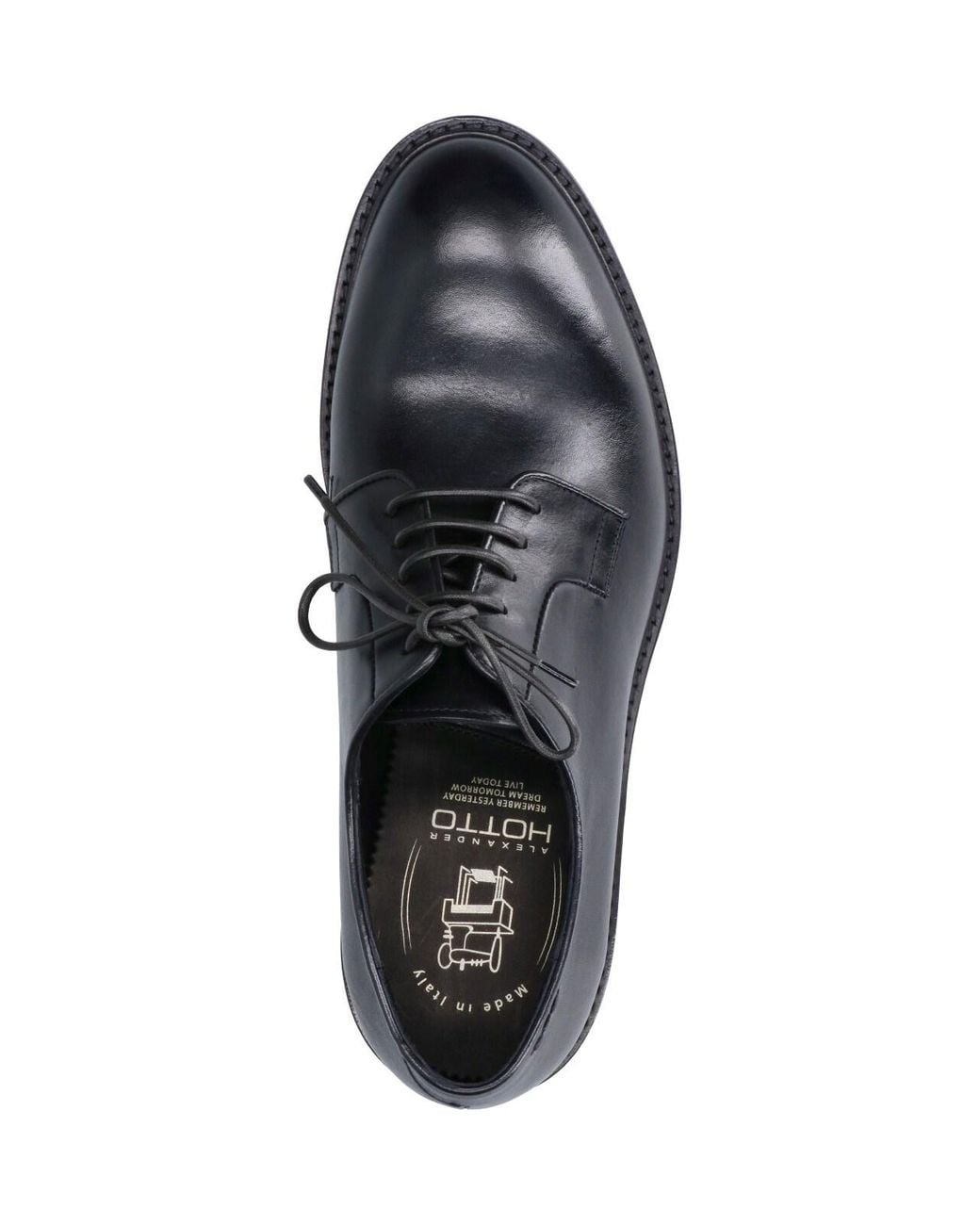 Alexander Hotto Black Leather Derby Shoes for men