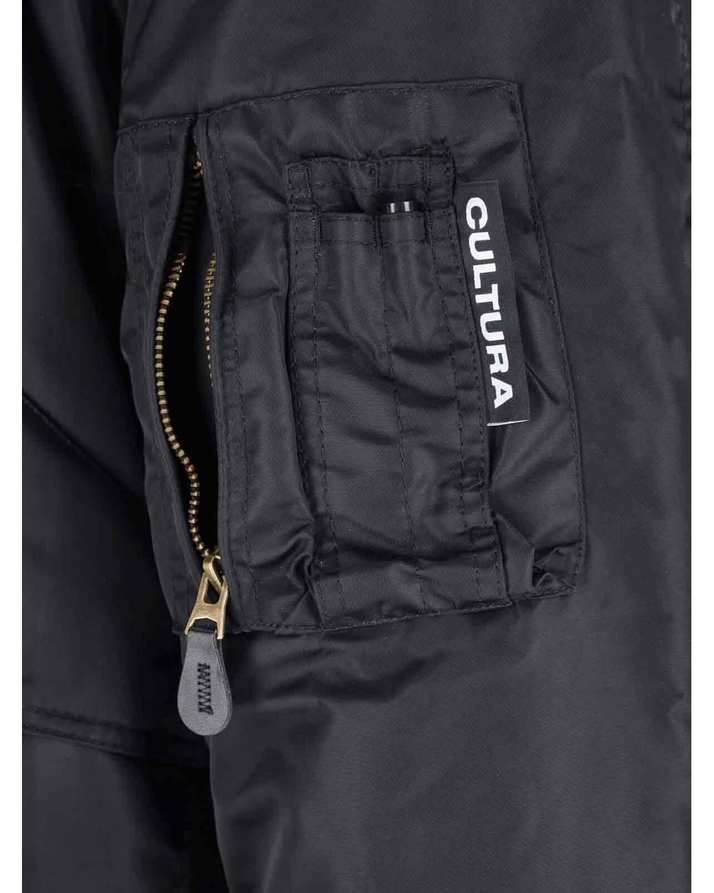 Cultura Black Zip Bomber Jacket for men