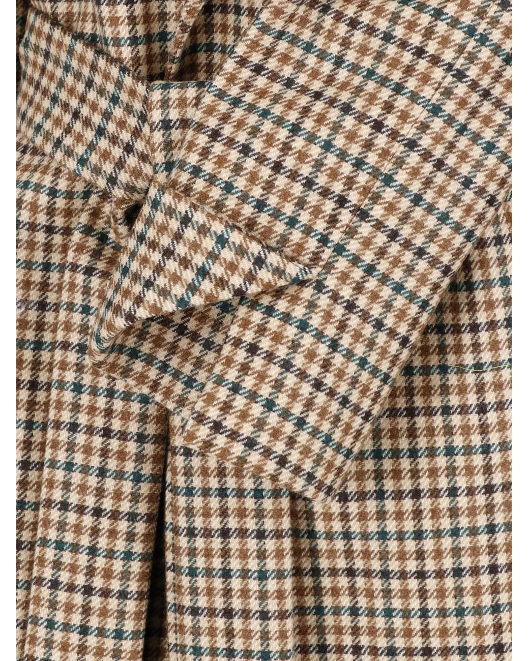 Sa Su Phi Natural Checkered Wool Coat