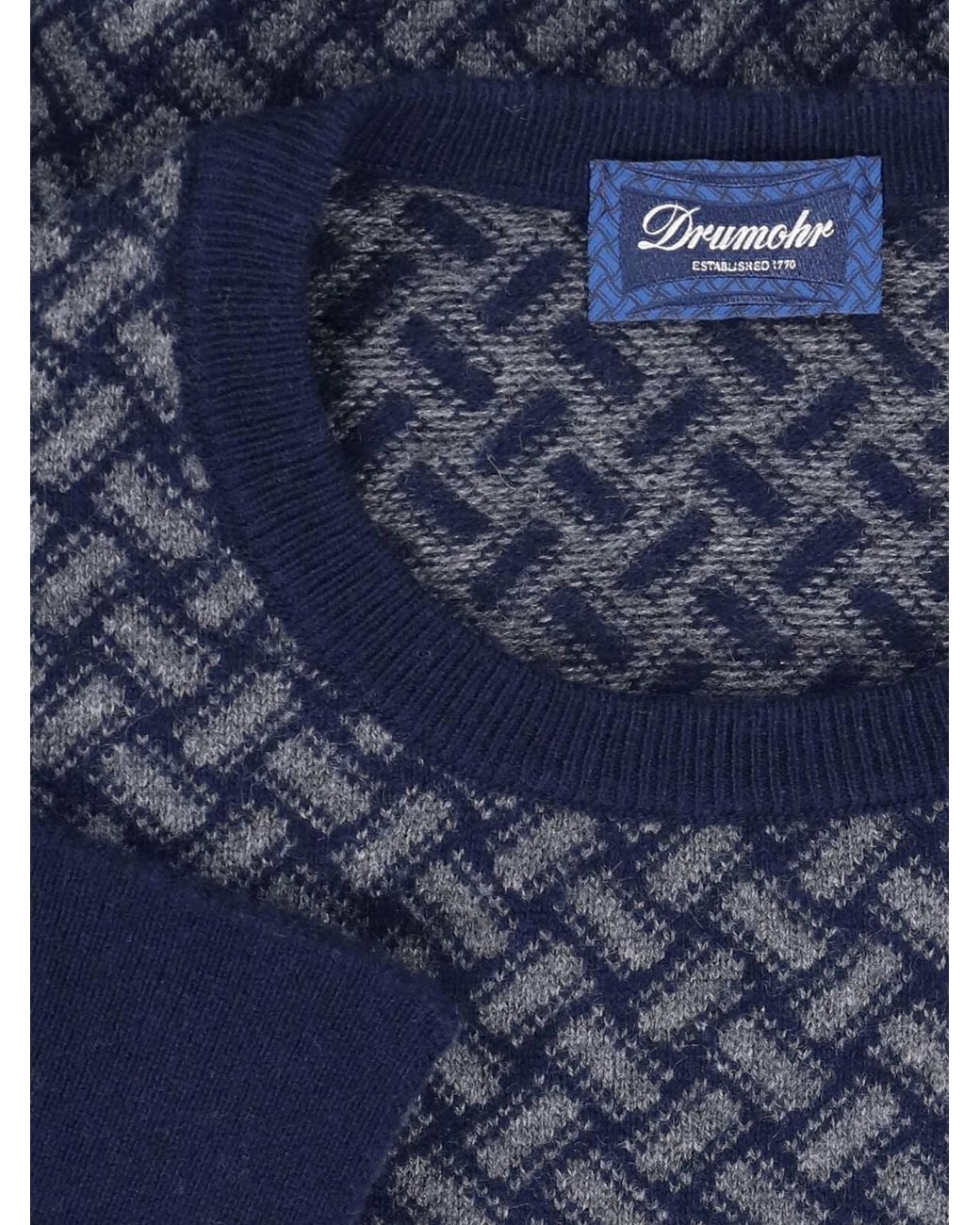 Drumohr Blue “Razor Blade” Sweater for men