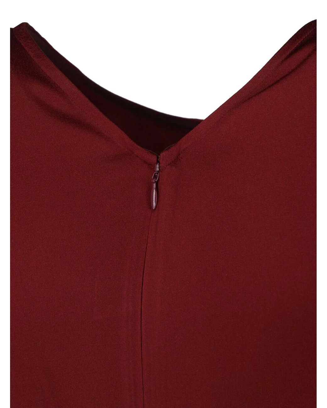 Victoria Beckham Red Burgundy Midi Dress With Draped Waist