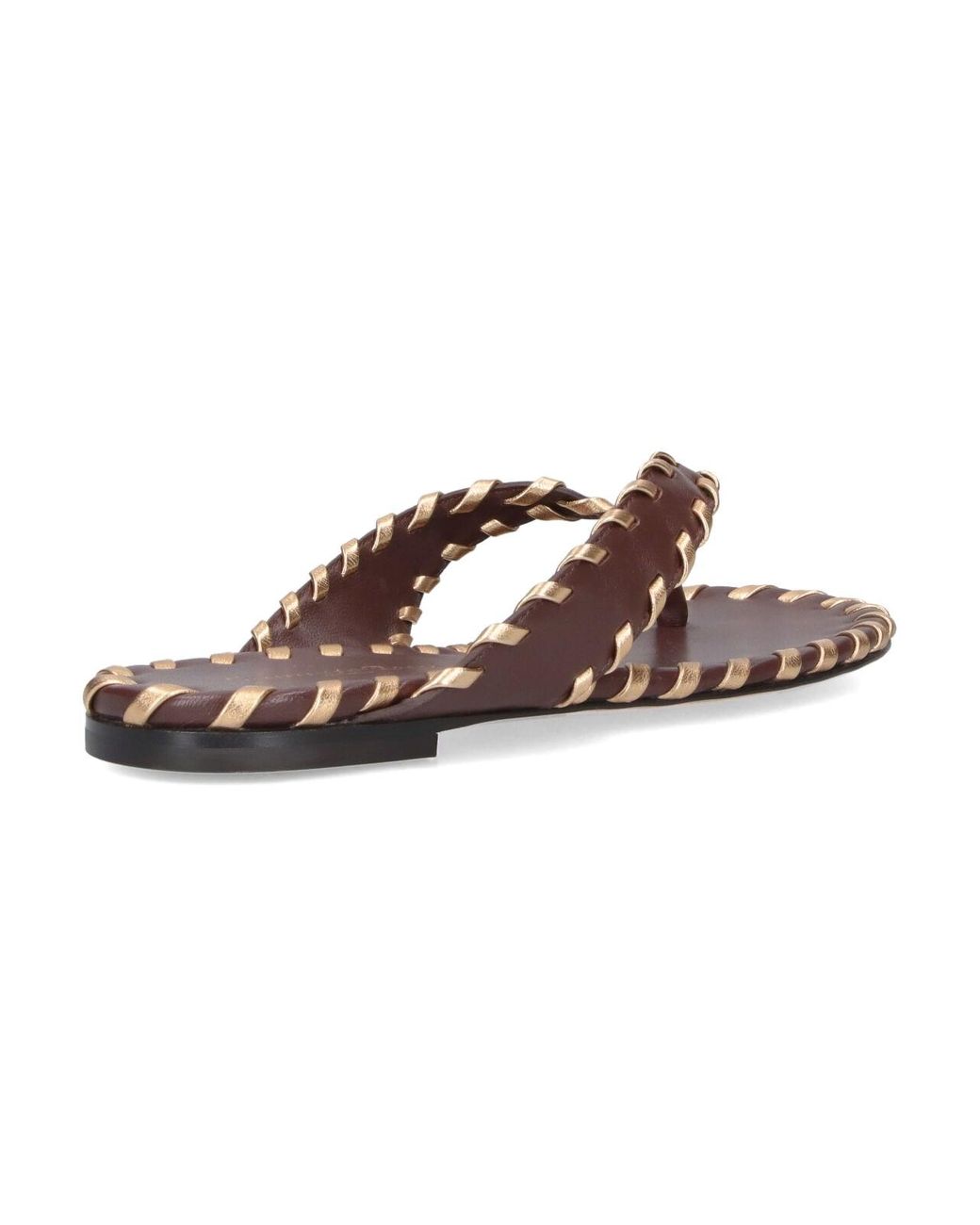 Gianvito Rossi White Woven Trim Thong Sandals