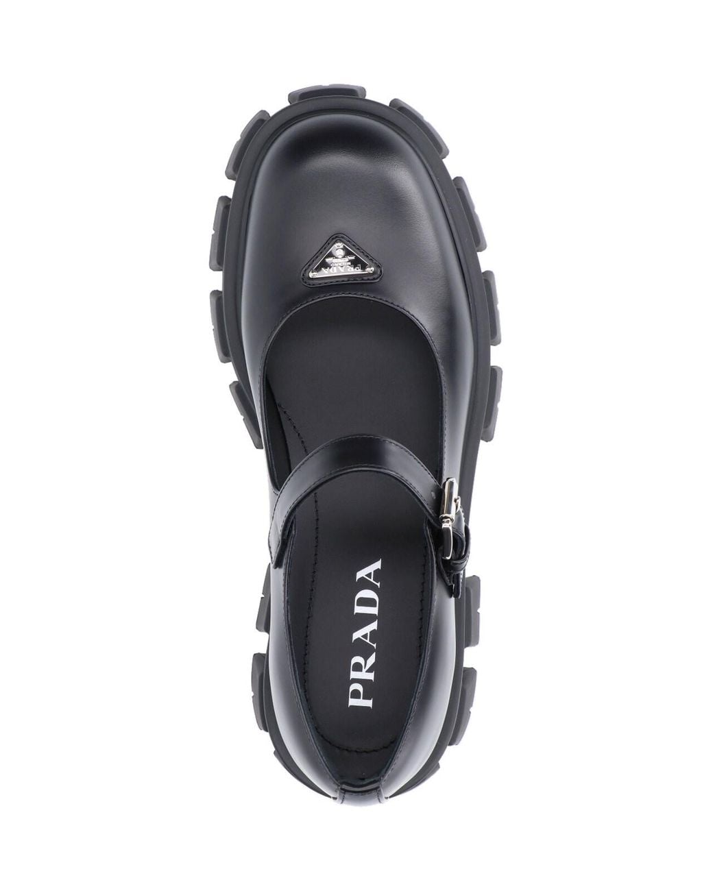 Prada Black "Monolith Mary Jane" Ballet Flats