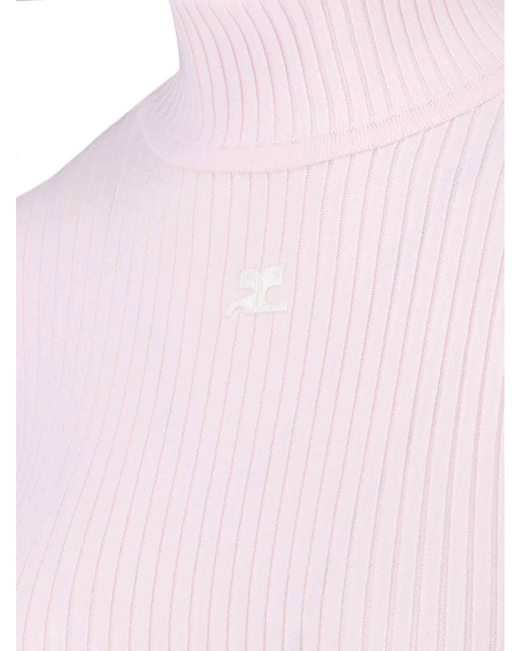 Courreges Pink Logo Turtleneck