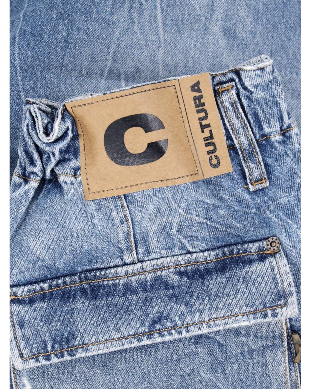 Cultura Blue Denim Shorts for men