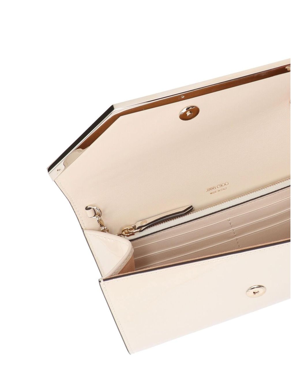 Jimmy Choo White Chain Pouch "Emmie"