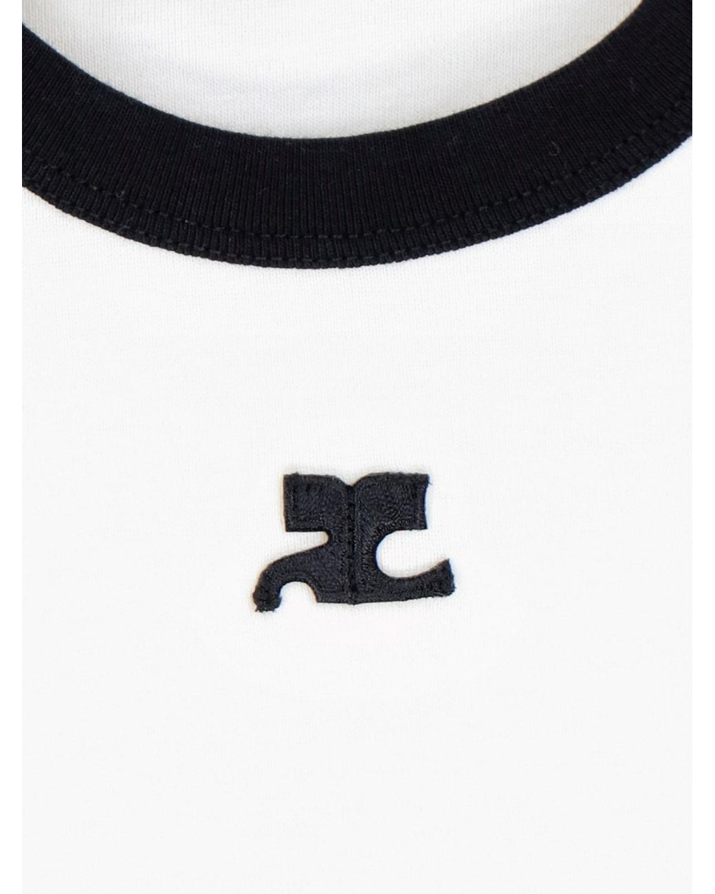 Courreges White Cotton Logo T-Shirt