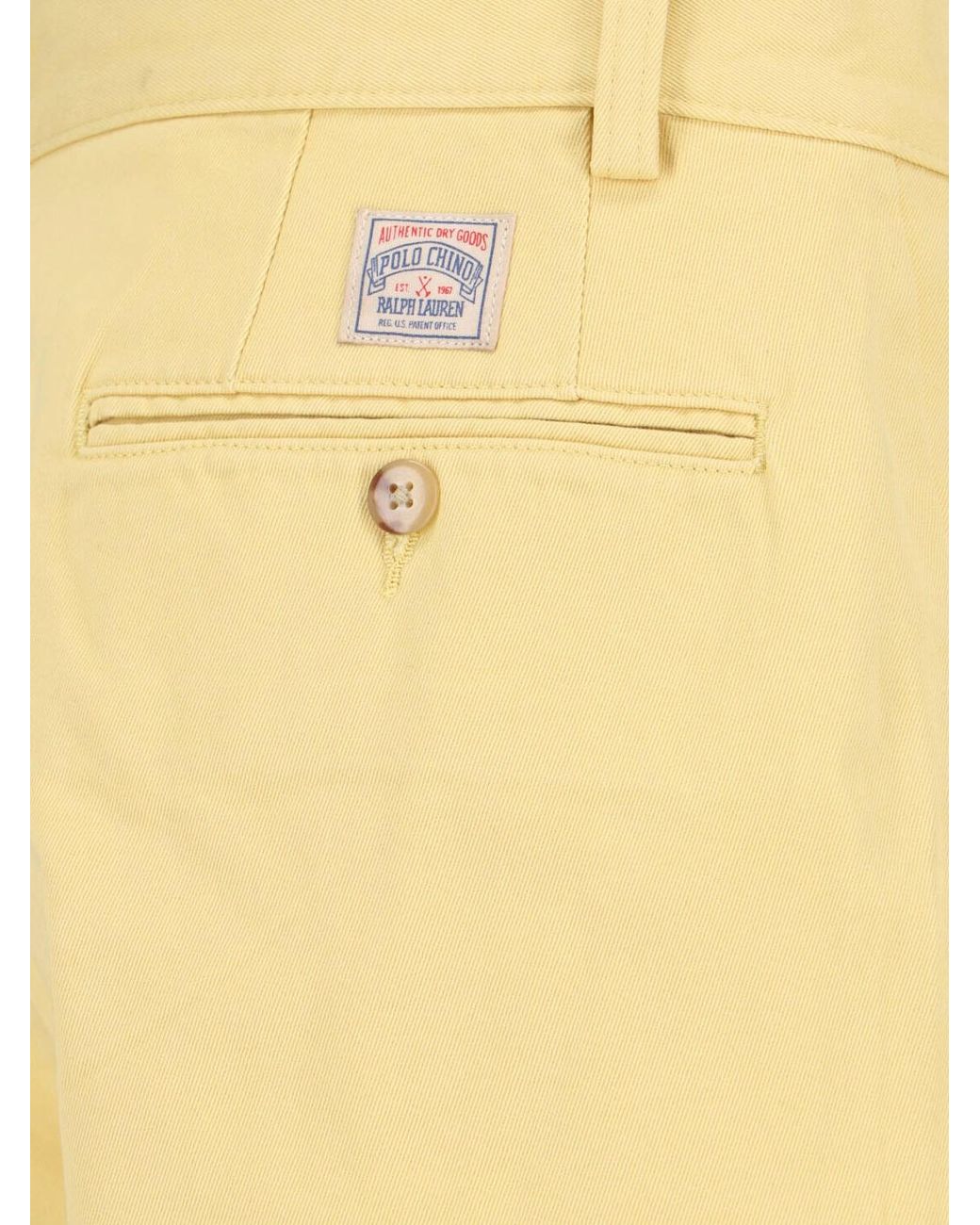 Polo Ralph Lauren Yellow Trousers Cotton for men