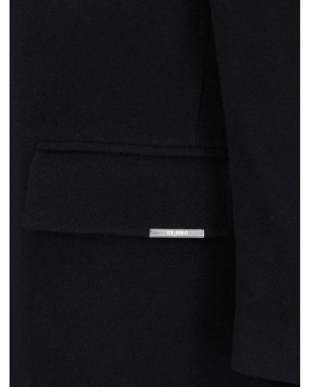 The Attico Black Long Coat With Tailored Fit