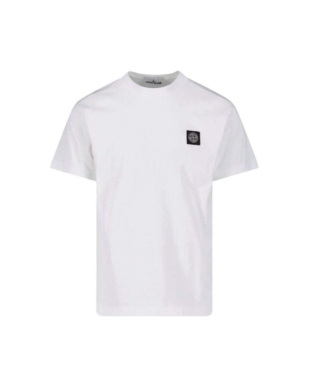 Stone Island White Logo T-Shirt for men