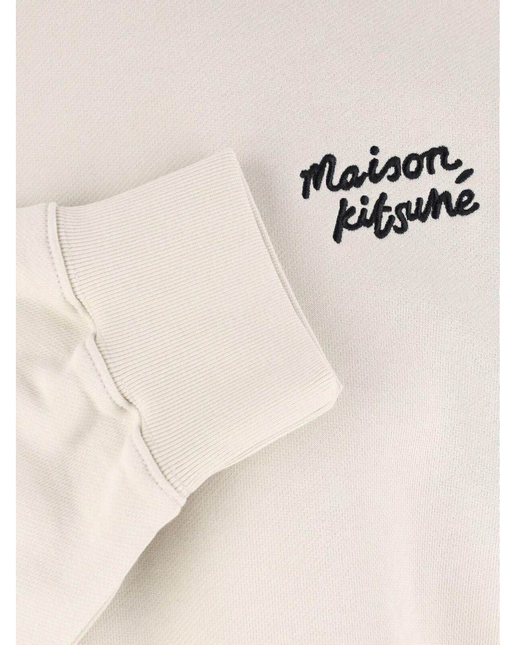 Maison Kitsuné White Logo Sweatshirt for men