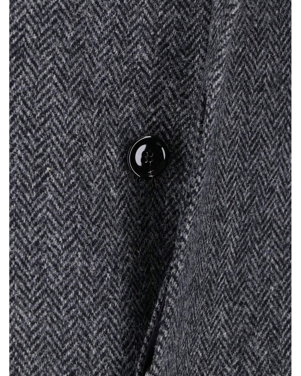 Lardini Gray Wool Coat for men
