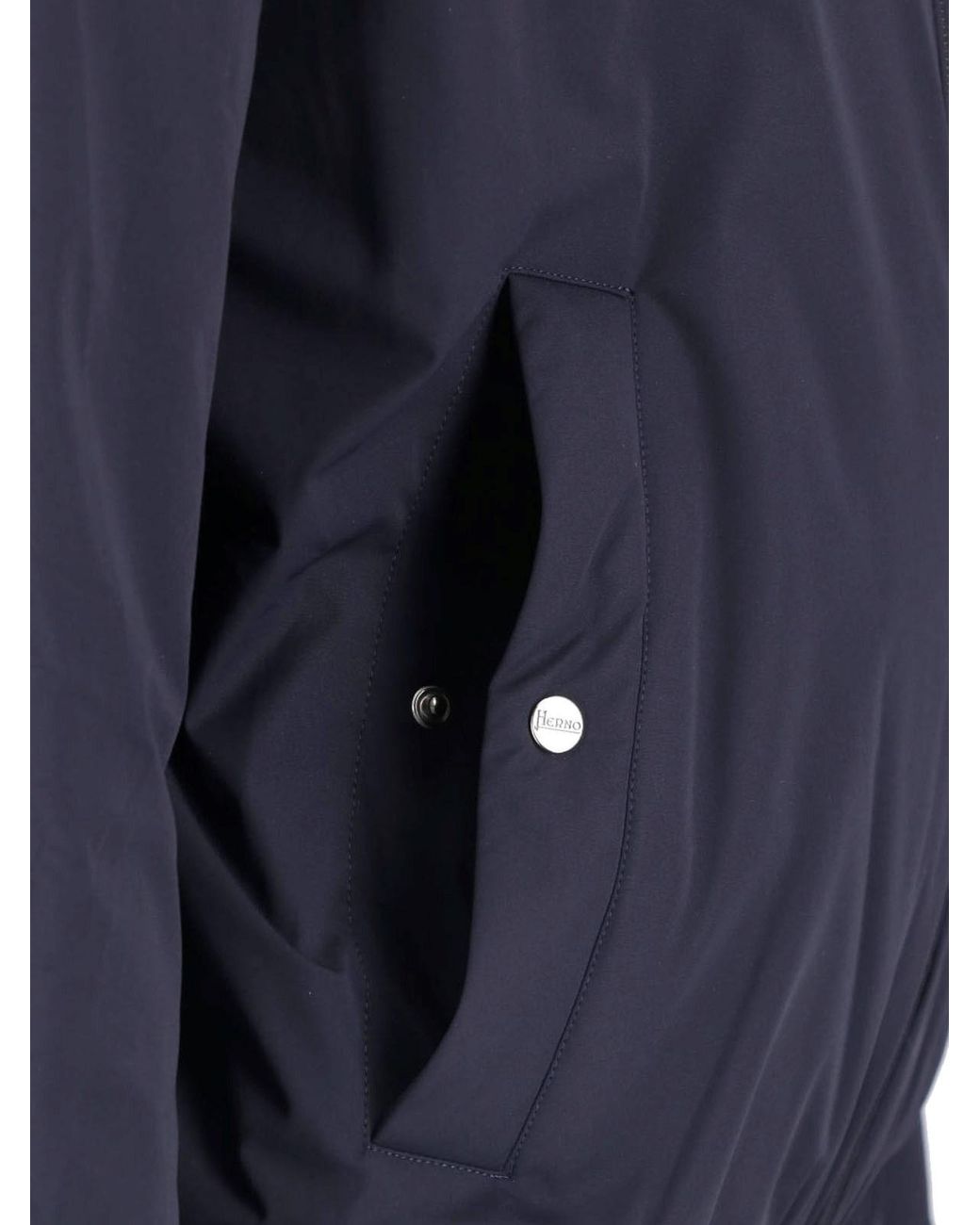 Herno Blue Hooded Zip-Up Jacket for men