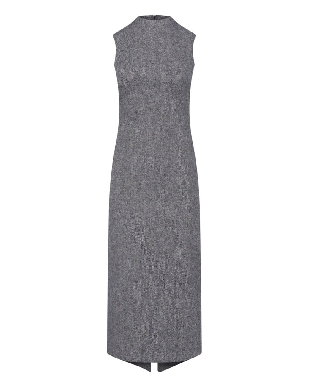 Maison Margiela Gray Sleeveless High-Neck Maxi Dress