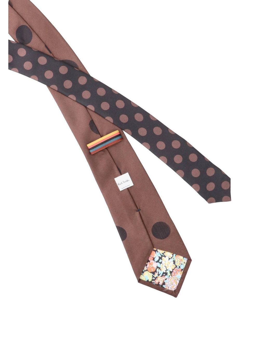 Paul Smith Brown Polka Dot Silk Tie for men