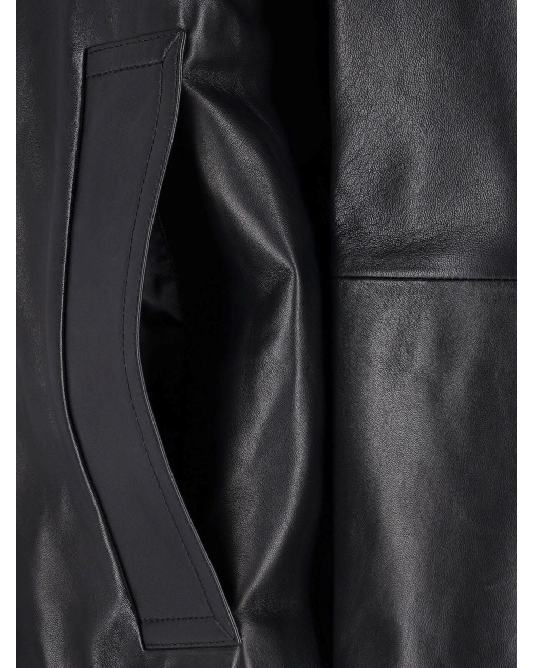 Sportmax Black Oversized Leather Jacket
