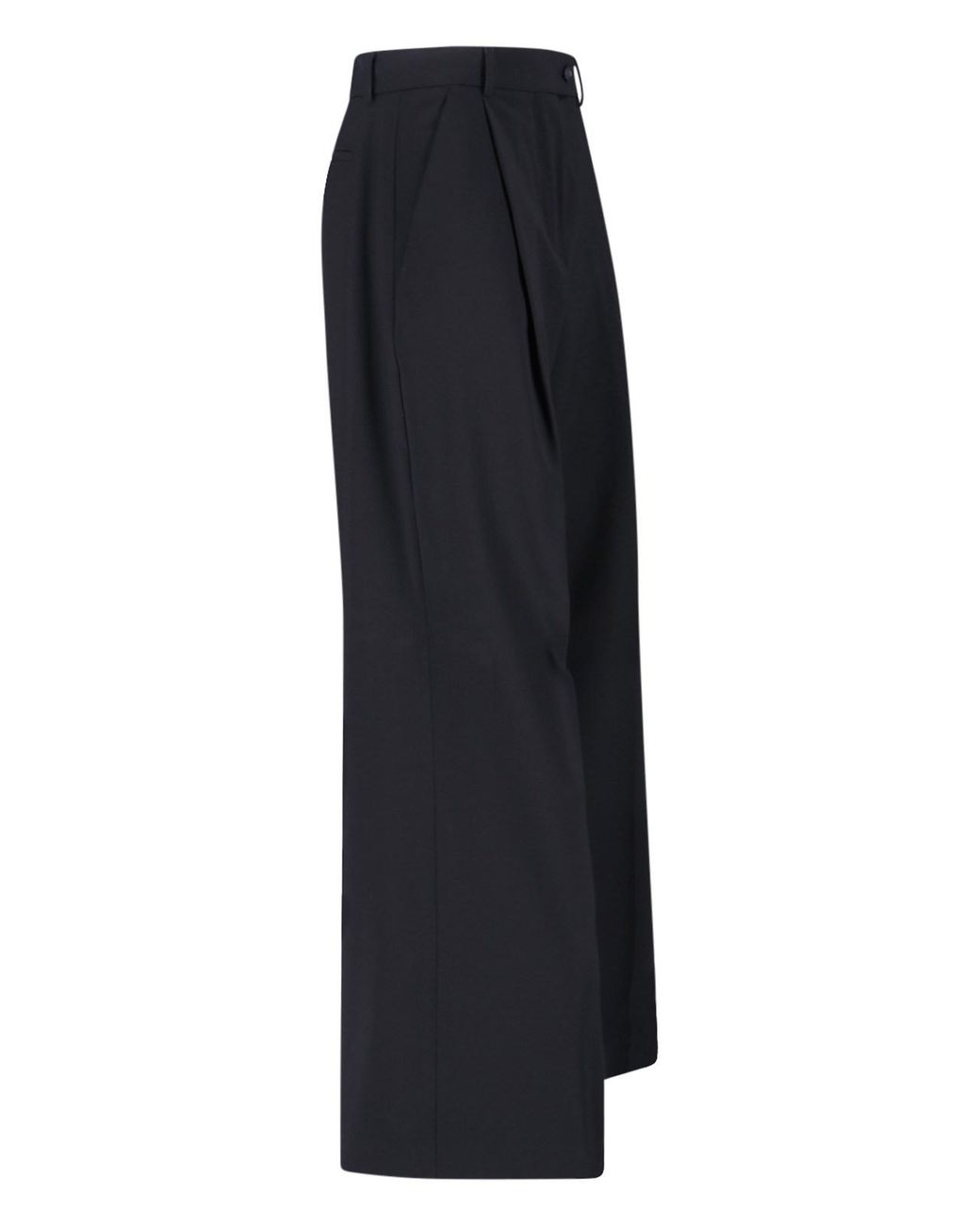 Sportmax Blue Wide-Leg Tailored Trousers With High Waist