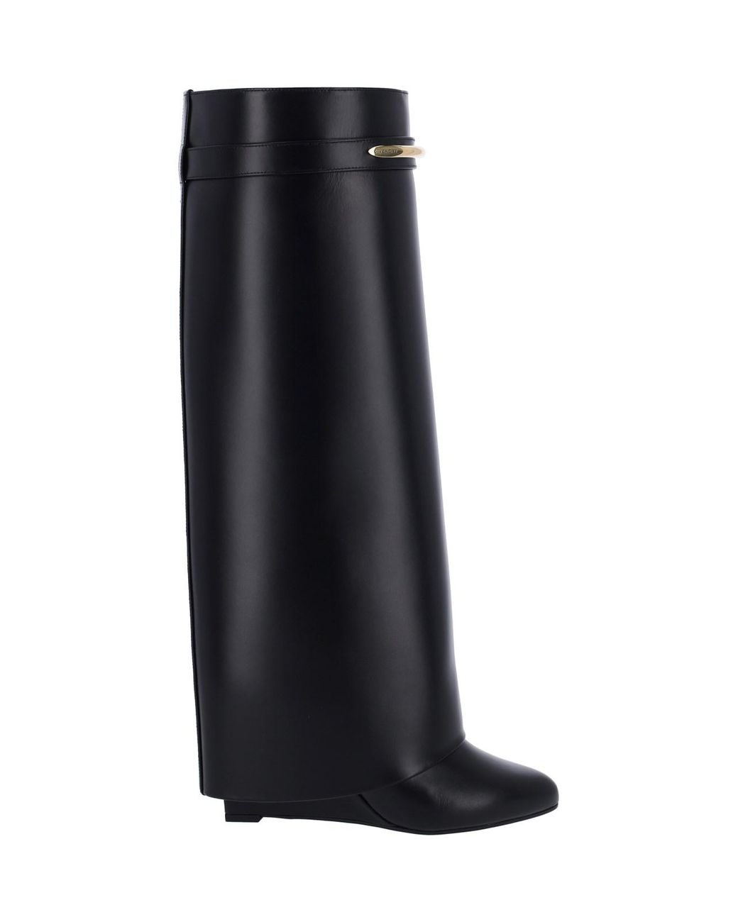 Givenchy Black Knee-High Metal Detail Wedge Boots