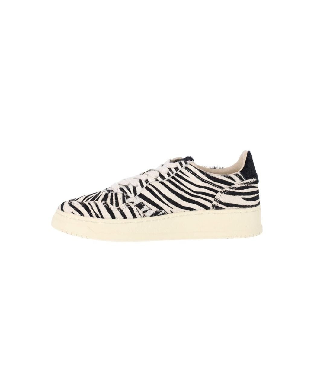 Autry White Zebra Print Low-Top Sneakers