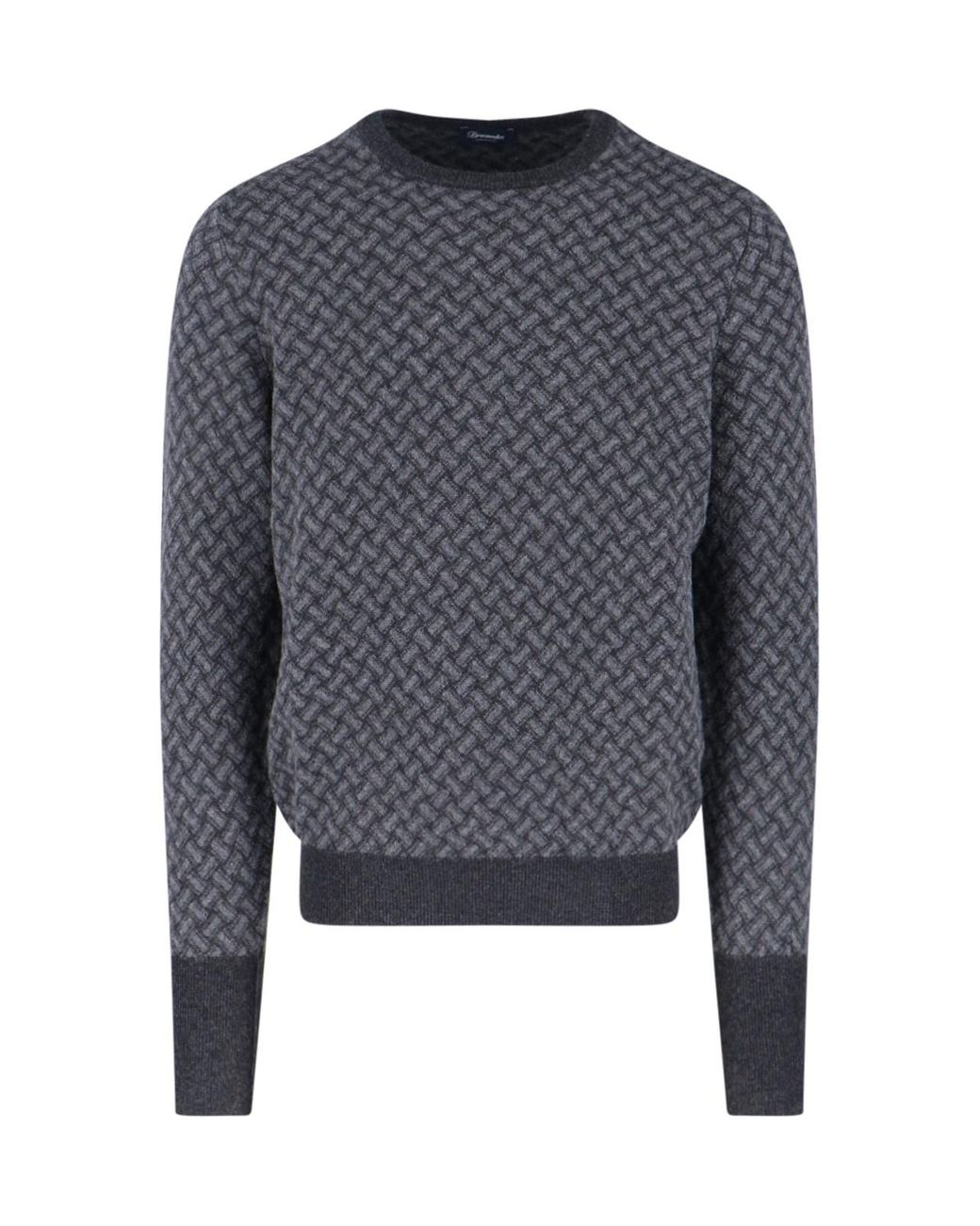 Drumohr Blue Cashmere Sweater for men