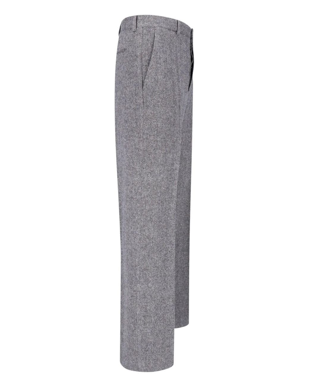 Maison Margiela Gray Tailored Wool Trousers With Hook And Button Closure for men