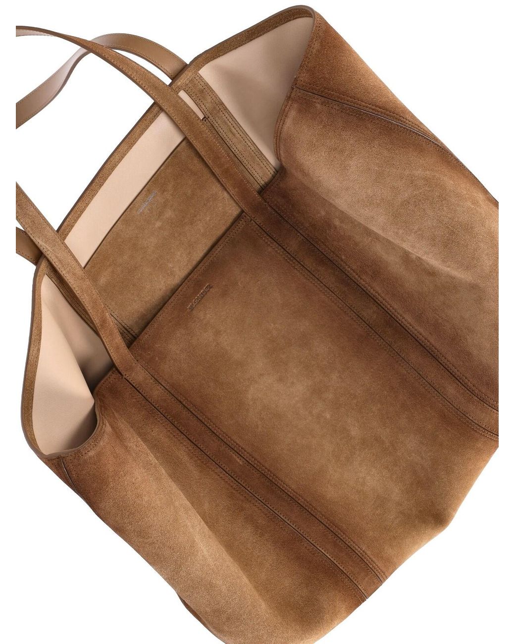 Jil Sander White Suede Tote Bag