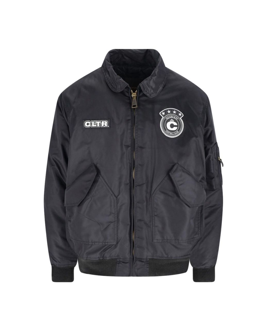 Cultura Black Zip Bomber Jacket for men