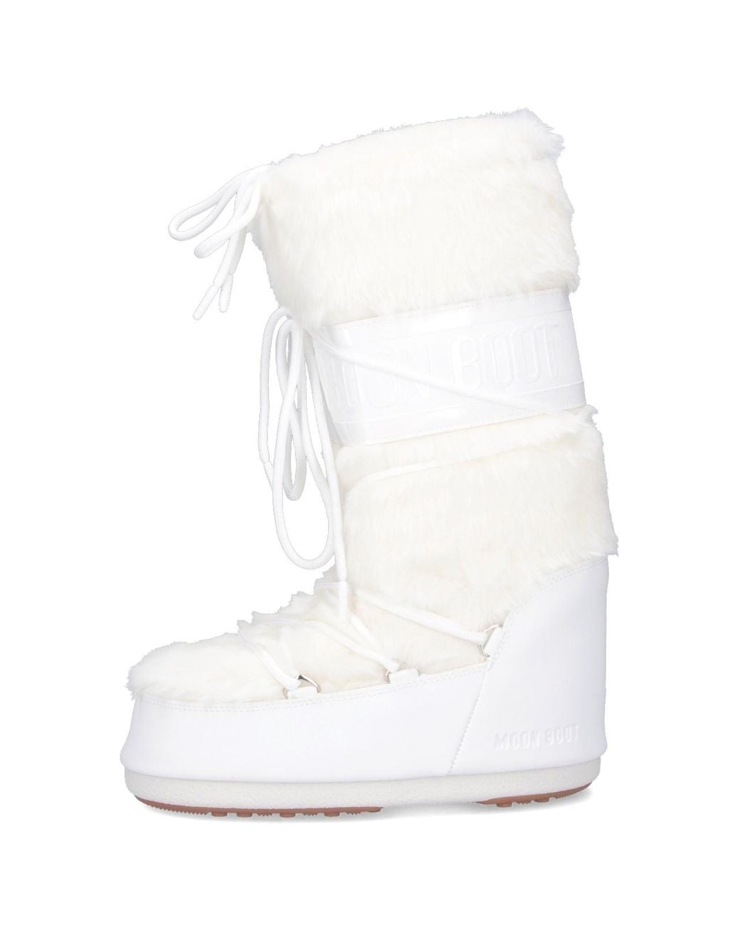 Moon Boot White 'icon' Faux Fur Boots