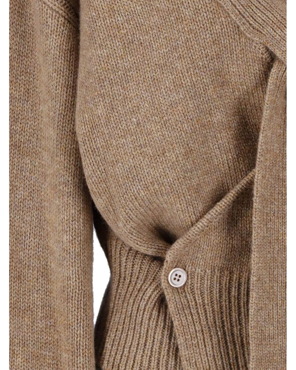 Ermanno Scervino Natural Cashmere Wrap-Front Cardigan Sweater
