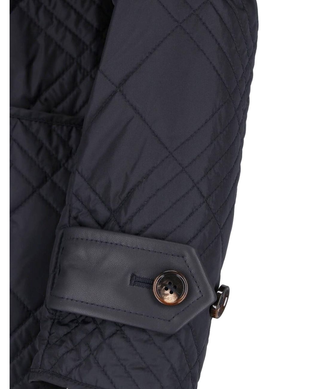 Burberry Blue Quilted Button-Front Jacket