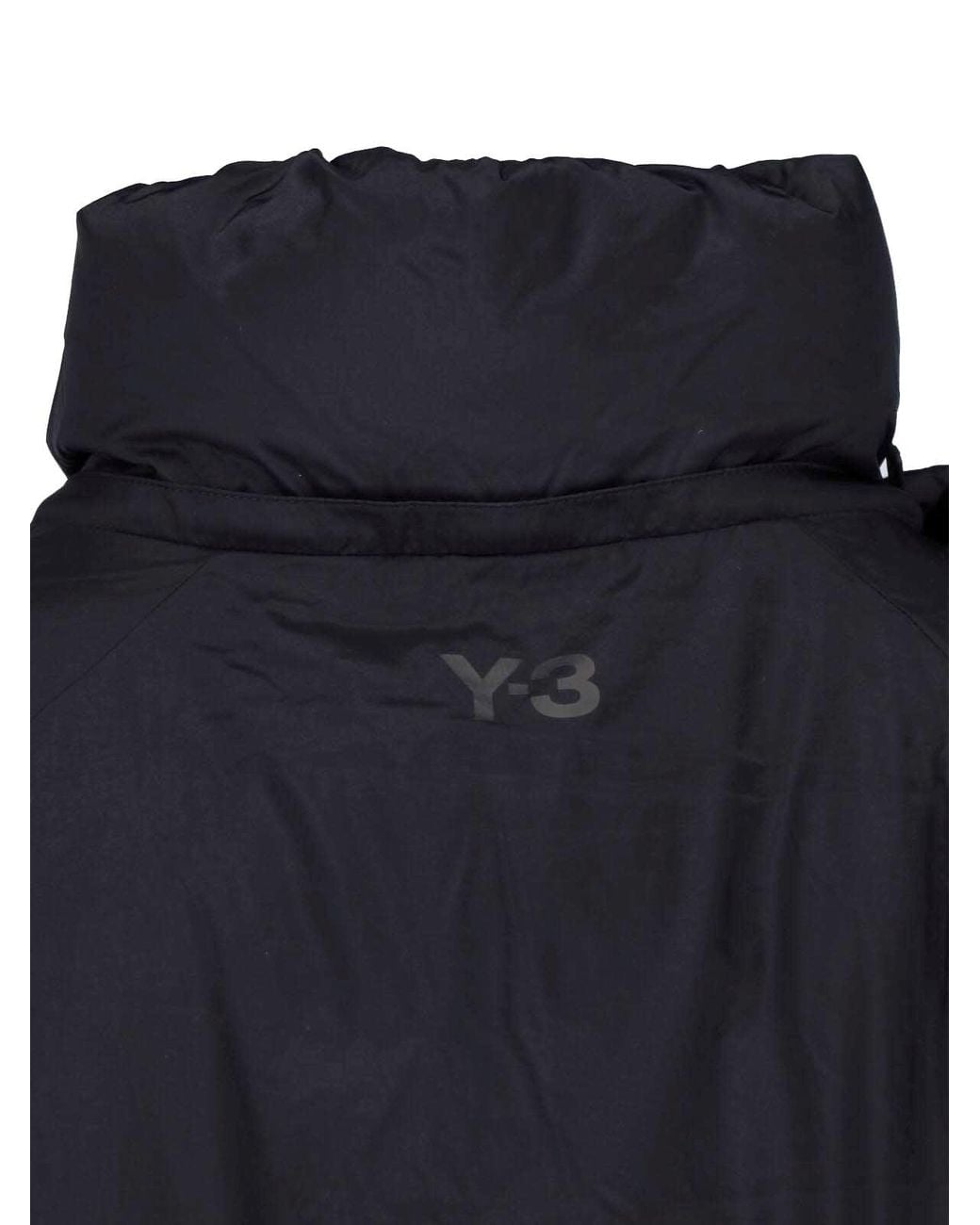 Y-3 Blue Quilted Tie-Front Down Jacket