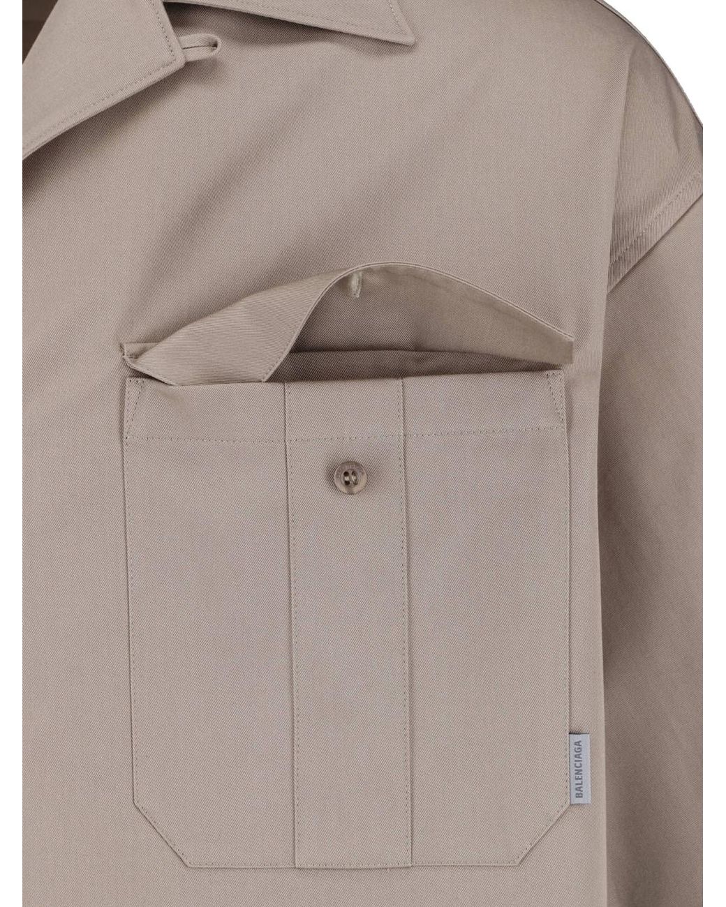 Balenciaga Gray Short-Sleeve Utility Shirt for men
