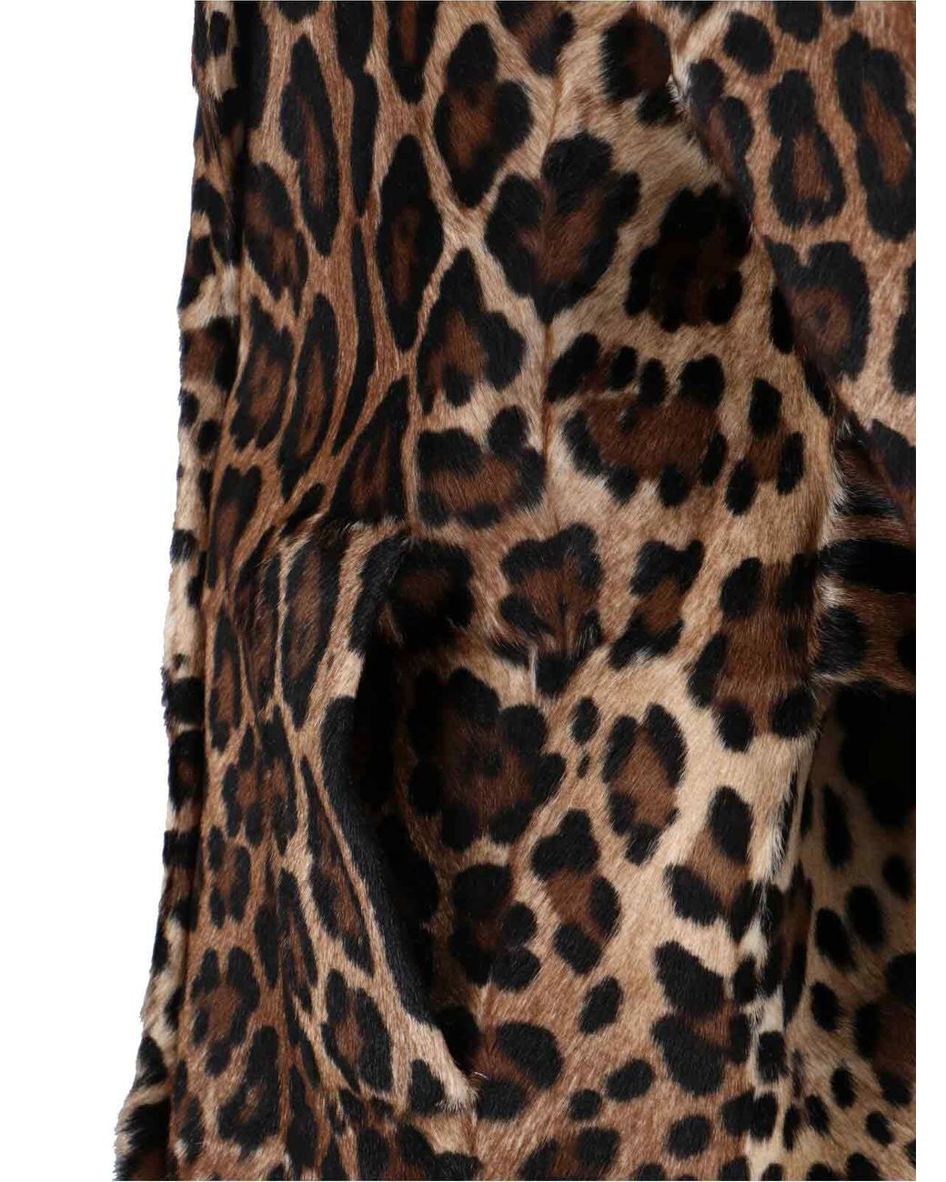 Dolce & Gabbana Natural Double-Breasted Goat Leather Coat