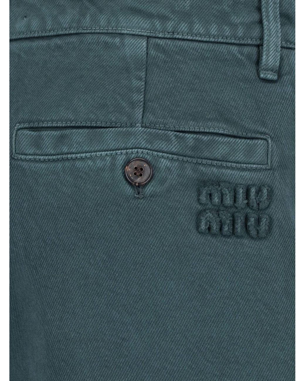 Miu Miu Blue Gabardine Pants