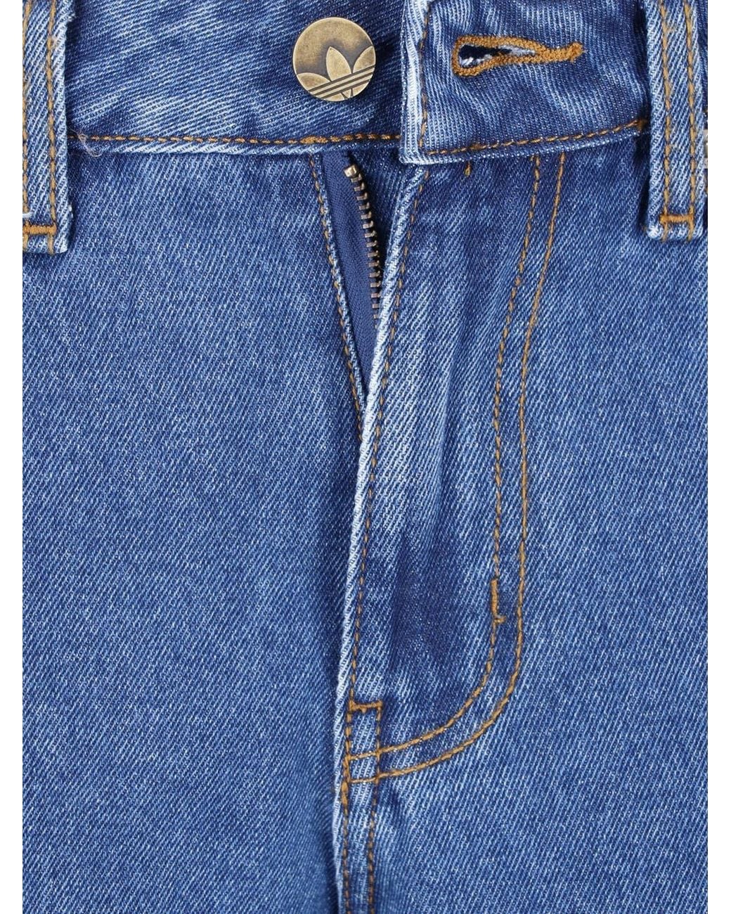 Adidas Blue Wide-Leg Denim Jeans